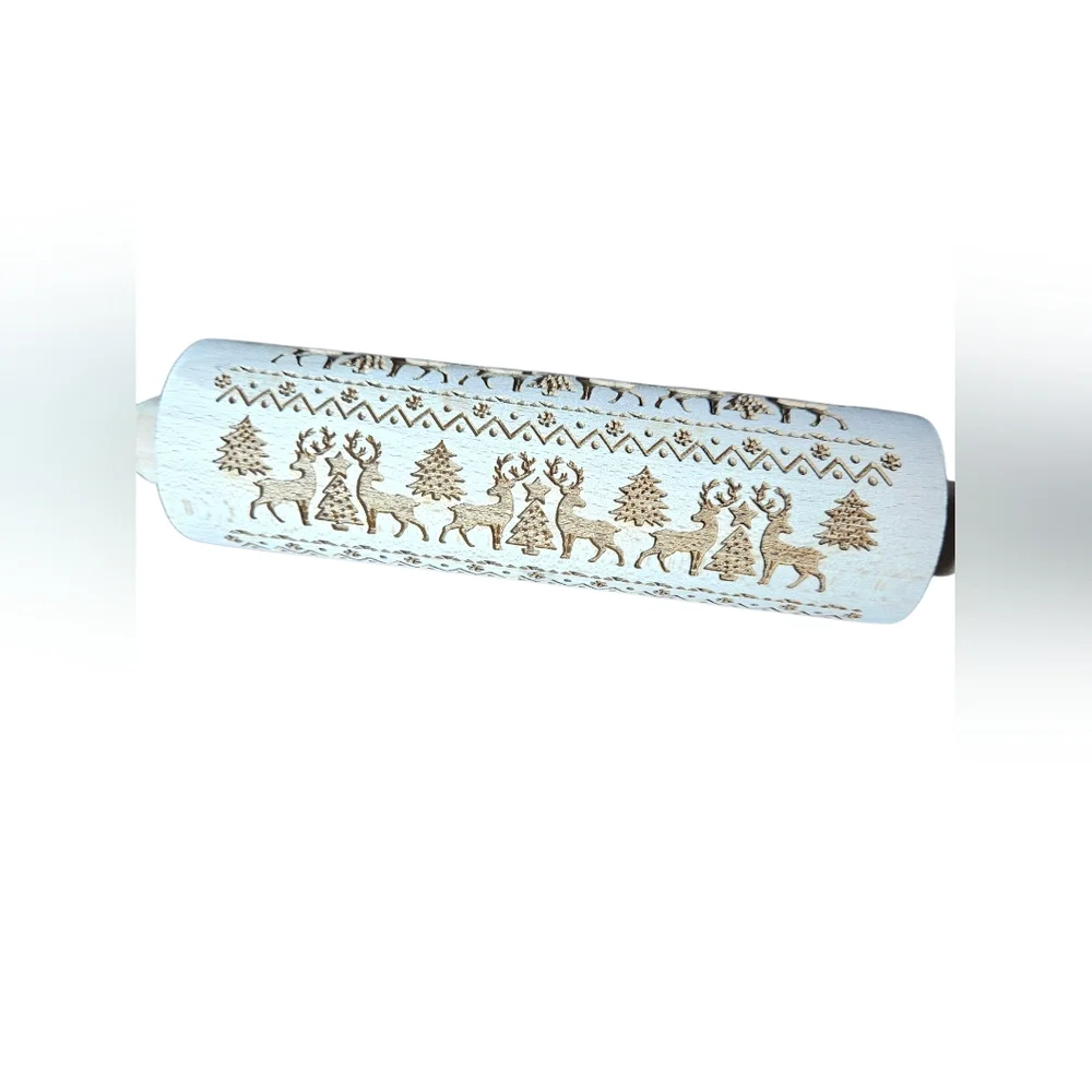 Christmas Pattern Embossed Rolling Pin
